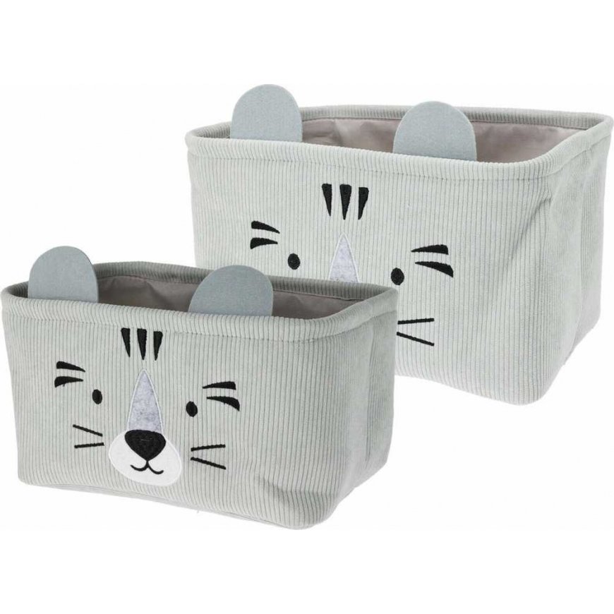 Home Styling Collection CUTIE toy containers with ears, velvet, 2 pcs. – 2