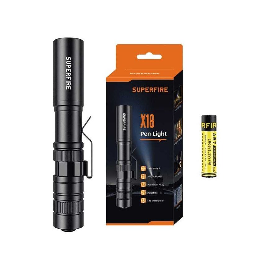 Superfire Flashlight X18-U, ultraviolet light UV 395nm, 2W, IP44, 1x AAA – 3