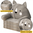 Lean Toys lasten lepotuoli kissalle 3 tasoa harmaa 56x50cm Lean Toys lasten lepotuoli kissalle 3 tasoa harmaa 56x50cm