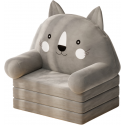 Lean Toys lasten lepotuoli kissalle 3 tasoa harmaa 56x50cm Lean Toys lasten lepotuoli kissalle 3 tasoa harmaa 56x50cm