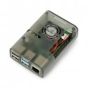 OEM Raspberry Pi 4B -kotelo tuulettimella - harmaa