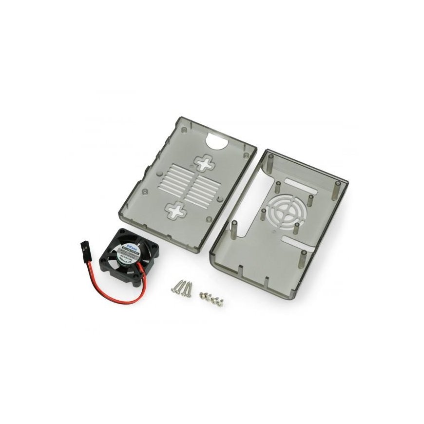 OEM Raspberry Pi 4B -kotelo tuulettimella - harmaa – 2