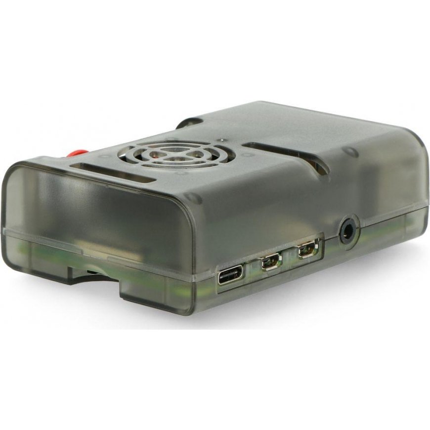 OEM Raspberry Pi 4B -kotelo tuulettimella - harmaa – 5