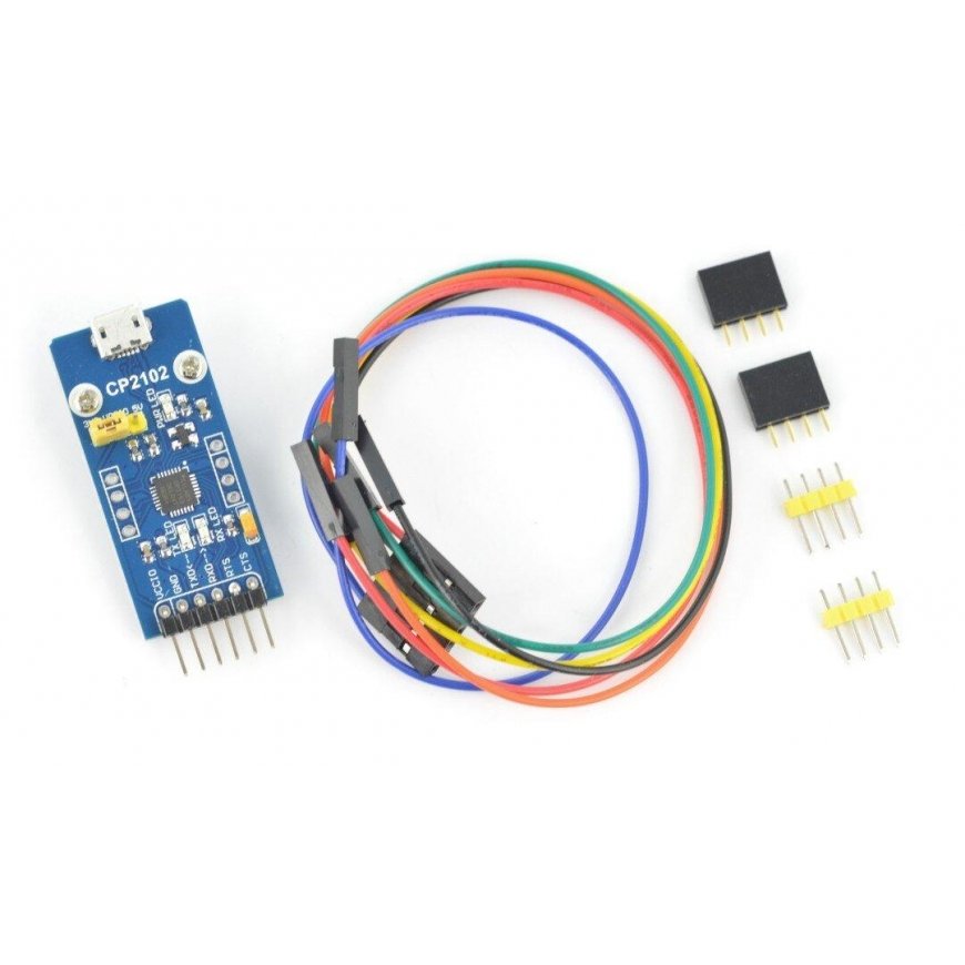USB-UART CP2102 -muunnin, microUSB-portti, Waveshare 11325 – 4