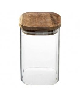 5five Simply Smart Glass Jar with Acacia Wood Lid, 1 l