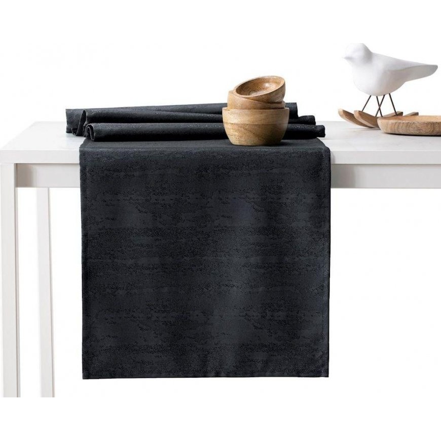 AmeliaHome Tablecloth AH VESTA HMD Black 40X140