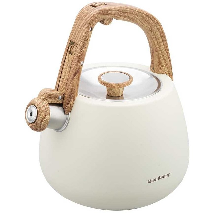 Kettle STALOWY NA GAZ 2.5L INDUCTION KLAUSBERG KB-7775 KREMOWY MATOWY