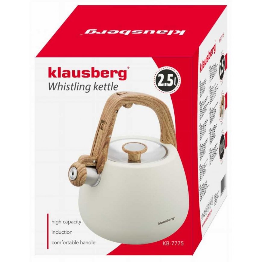 Kettle STALOWY NA GAZ 2.5L INDUCTION KLAUSBERG KB-7775 KREMOWY MATOWY – 5