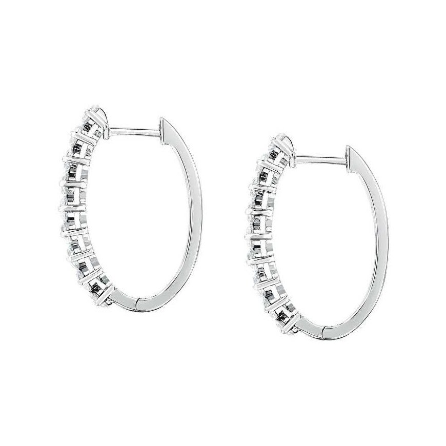 Morellato Silver oval earrings with cubic zirconia Tesori SAIW265 – 3