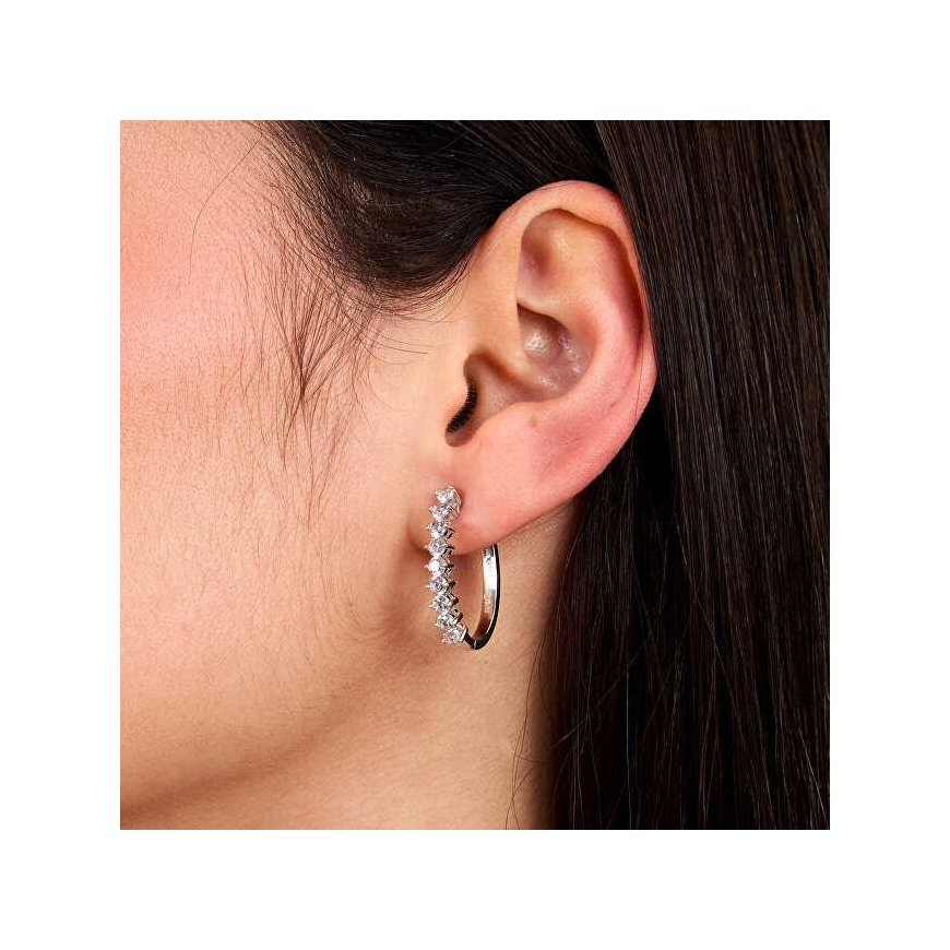 Morellato Silver oval earrings with cubic zirconia Tesori SAIW265 – 4