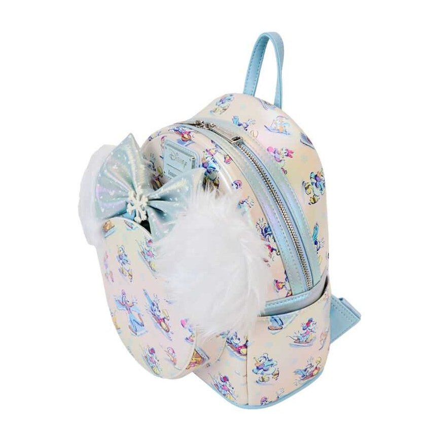 Loungefly Disney Mikki Hiiri ja ystävät Talven Ihmemaa reppu + pantasetti 26cm – 2