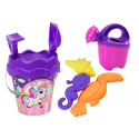 Lean Toys Smėlio rinkinys, kibiras, kastuvas, grėblys, laistytuvas, purpurinis vienaragis Lean Toys Smėlio rinkinys, kibiras, kastuvas, grėblys, laistytuvas, purpurinis vienaragis