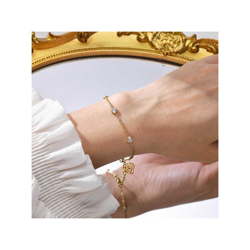 Troli Charming gold-plated bracelet with zircons – 2