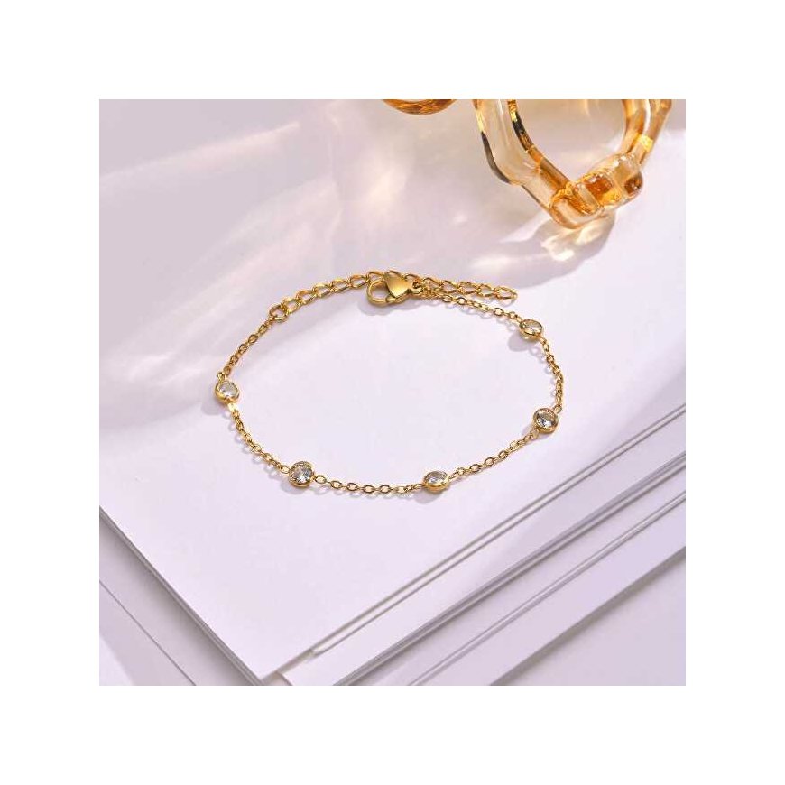 Troli Charming gold-plated bracelet with zircons – 3