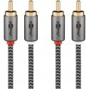 Goobay 65291 audio cable 0.5 m 2 x RCA Black, Silver Goobay 65291 audio cable 0.5 m 2 x RCA Black, Silver