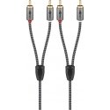 Goobay 65291 audio cable 0.5 m 2 x RCA Black, Silver Goobay 65291 audio cable 0.5 m 2 x RCA Black, Silver