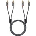 Goobay 65291 audiokaapeli 0,5 m 2 x RCA musta, Hopea Goobay 65291 audiokaapeli 0,5 m 2 x RCA musta, Hopea