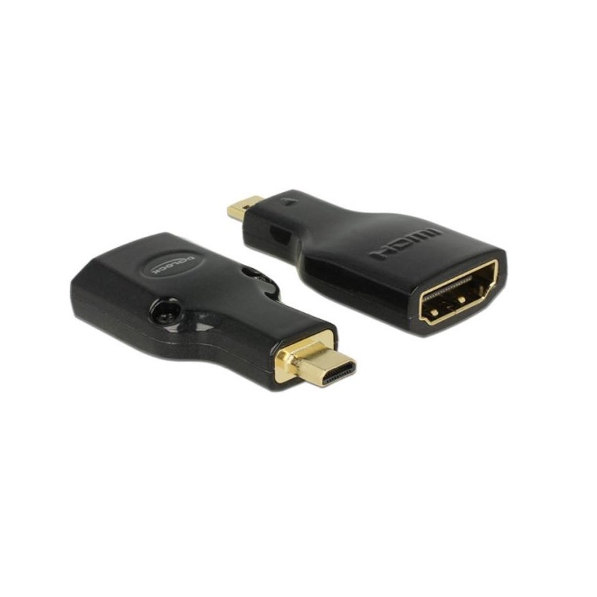 DeLOCK HDMI Micro-D/HDMI-A, M/F, 4K Micro-HDMI Juoda