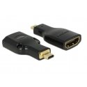 DeLOCK HDMI Micro-D/HDMI-A, M/F, 4K Micro-HDMI Black DeLOCK HDMI Micro-D/HDMI-A, M/F, 4K Micro-HDMI Black