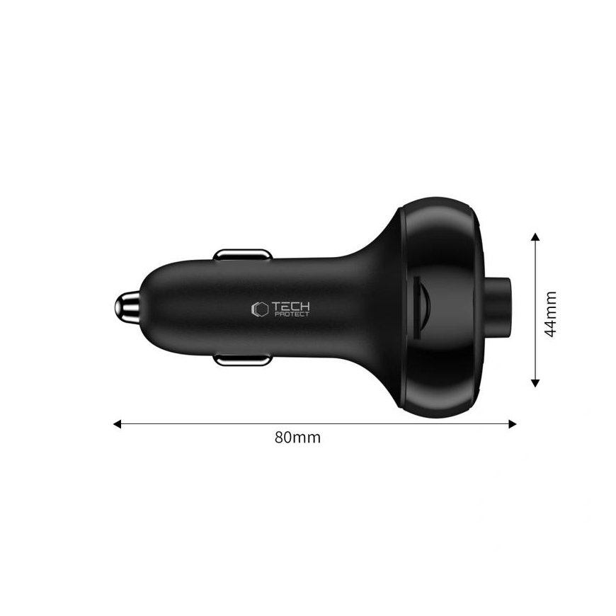 Tech-Protect CC06 3-port PD72W car charger