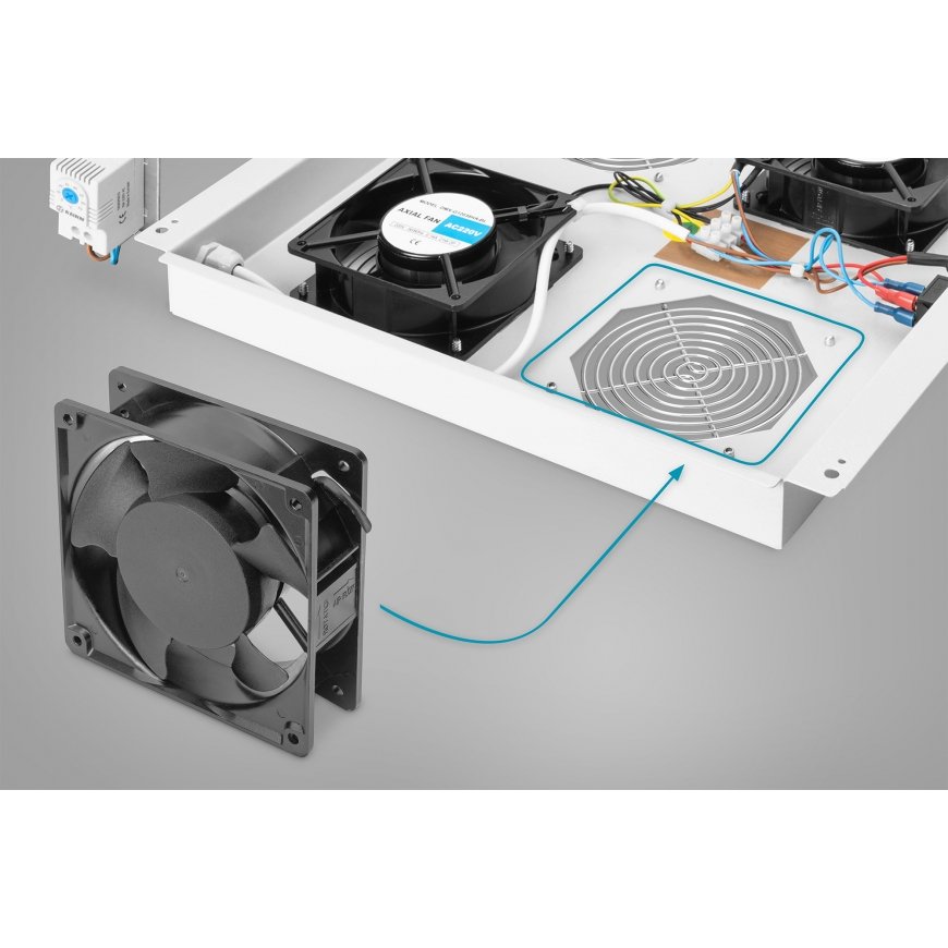 Digitus DN-19 FAN Datora dzesēšanas sistēma Datora korpusam Ventilators Melns – 2