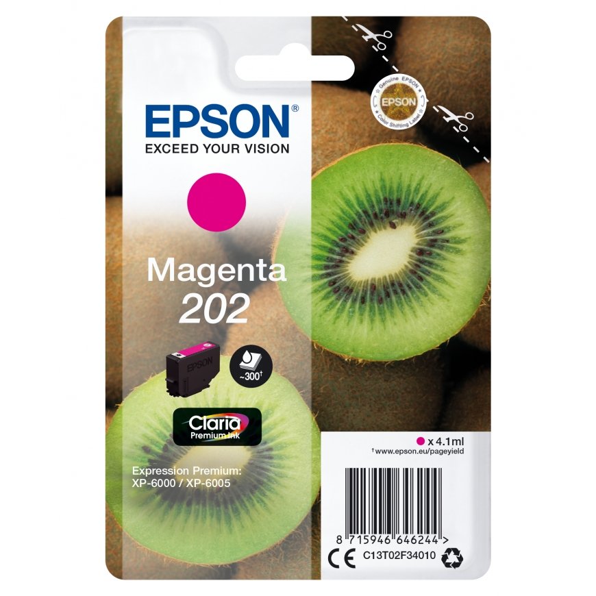 Epson Kiwi 202 струйный картридж 1 шт Подлинный Стандартная Пурпурный