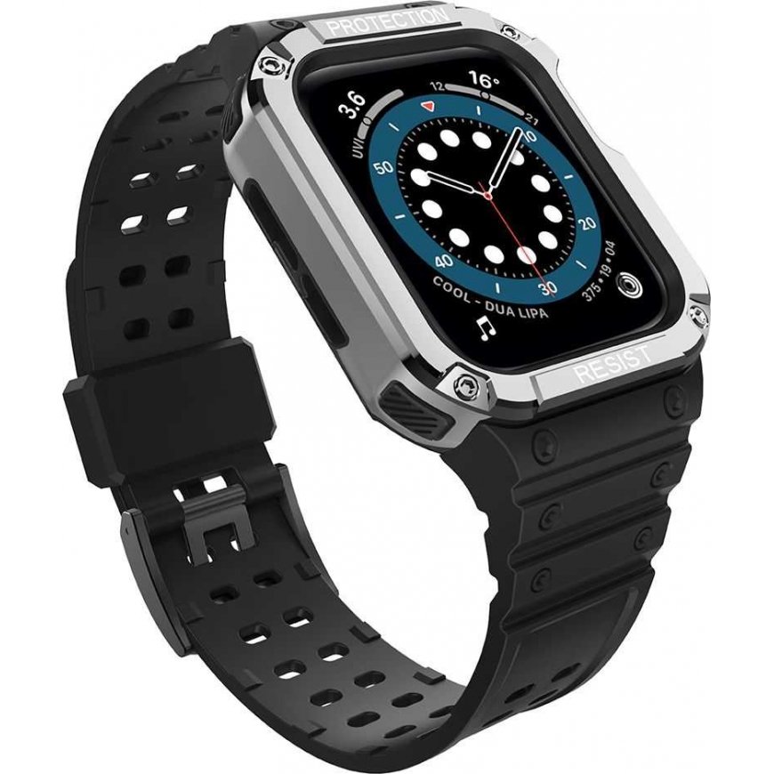 Smartwatch Apple SE/7 silicone Hurtel strap, Black, 38/40/41mm