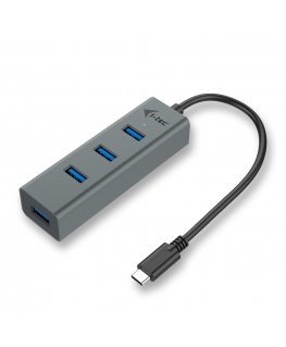 i-tec Metal C31HUBMETAL403 interfeisa centrmezgls USB 3.2 Gen 1 (3.1 Gen 1) Type-C 5000 Mbit/s Pelēks