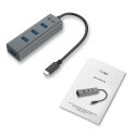 i-tec Metal C31HUBMETAL403 interfeisa centrmezgls USB 3.2 Gen 1 (3.1 Gen 1) Type-C 5000 Mbit/s Pelēk i-tec Metal C31HUBMETAL403 interfeisa centrmezgls USB 3.2 Gen 1 (3.1 Gen 1) Type-C 5000 Mbit/s Pelēk