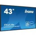iiyama LH4341UHS-B2 Signage Display 108 cm (42.5") LCD 500 cd/m² 4K Ultra HD Built-in processor Andr iiyama LH4341UHS-B2 Signage Display 108 cm (42.5") LCD 500 cd/m² 4K Ultra HD Built-in processor Andr