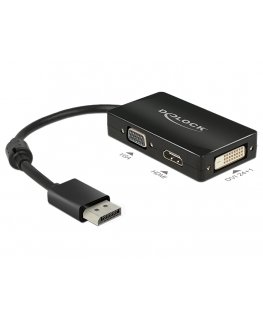 DeLOCK 0.16m DisplayPort/VGA+HDMI+DVI 0,16 m VGA (D-Sub)+ HDMI + DVI Черный