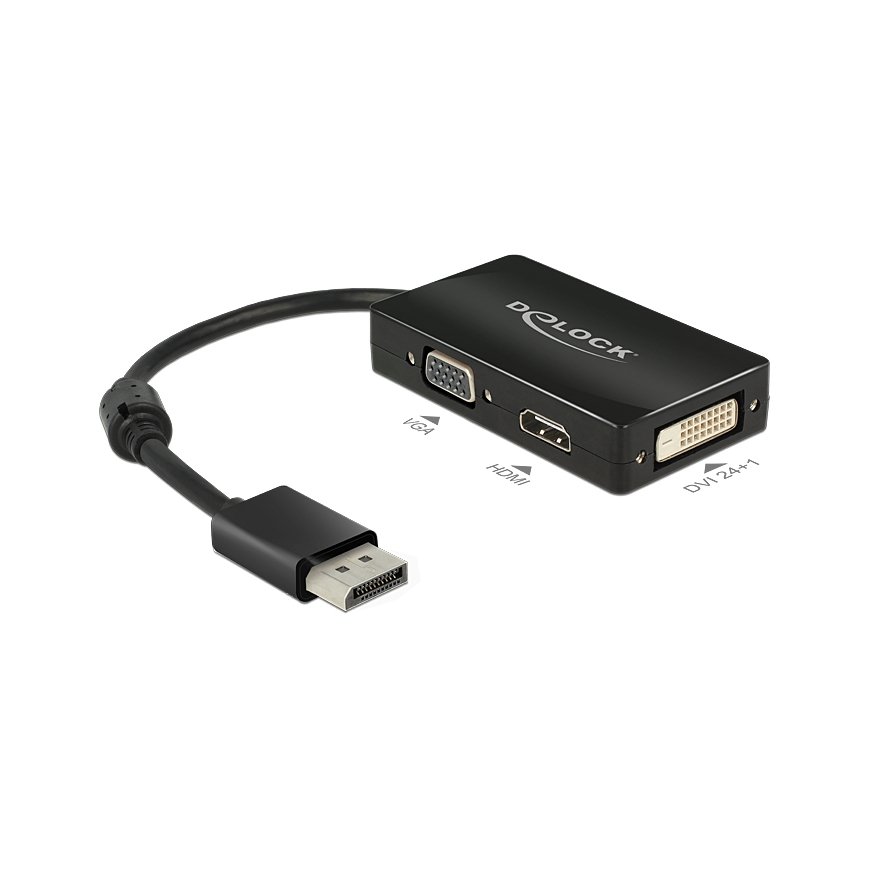 DeLOCK 0.16m DisplayPort/VGA+HDMI+DVI 0,16 m VGA (D-Sub)+ HDMI + DVI Must