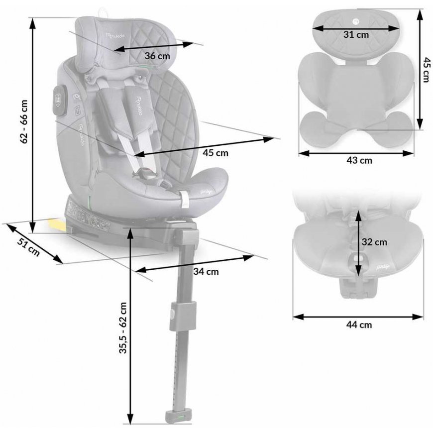 Turvaistuin Nukido Prestige Line harmaa 0-36 kg ISOFIX – 4
