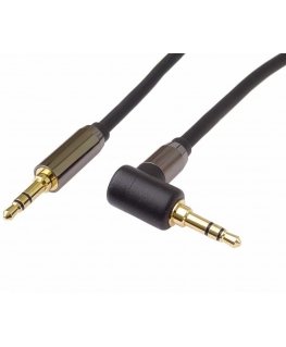 Premiumcord HQ shielded wired stereo jack 3.5 mm - jack 3.5 mm, angled 90° 3 m