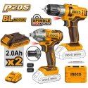 Ingco COSLI230702 akkukoneiden sarja - porakone ja iskuavain, sis. 2 kpl akkuja ja laturi
