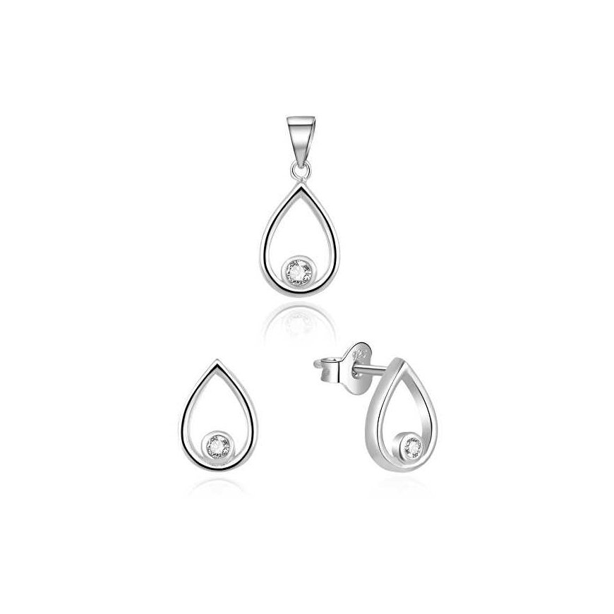 Beneto Gentle jewelry set with zircons AGSET252L (pendant, earrings)