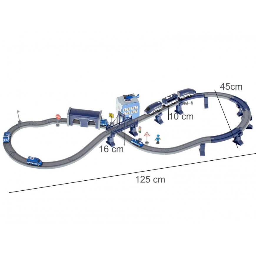 Electric train train police car 92 elements ~ 300 cm – 3