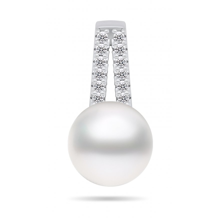 Brilio Silver Brilio Silver Modern silver pendant with real pearl and zircons PT102W – 2