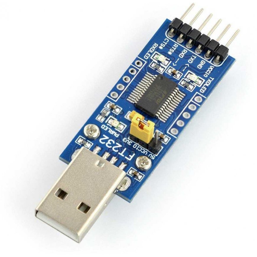 USB-UART converter FTDI FT232RL, USB plug, Waveshare 6170