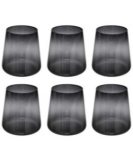 Secret De Gourmet DREAMS set of short black glass glasses, 6 pcs, 380 ml