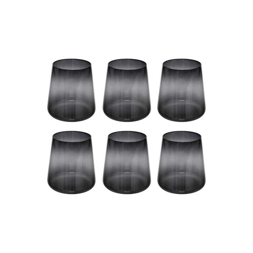 Secret De Gourmet DREAMS set of short black glass glasses, 6 pcs, 380 ml