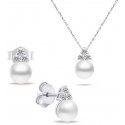 Brilio Silver Brilio Silver Timeless authentic pearl jewelry set SET228W (earrings, necklace) Brilio Silver Brilio Silver Timeless authentic pearl jewelry set SET228W (earrings, necklace)