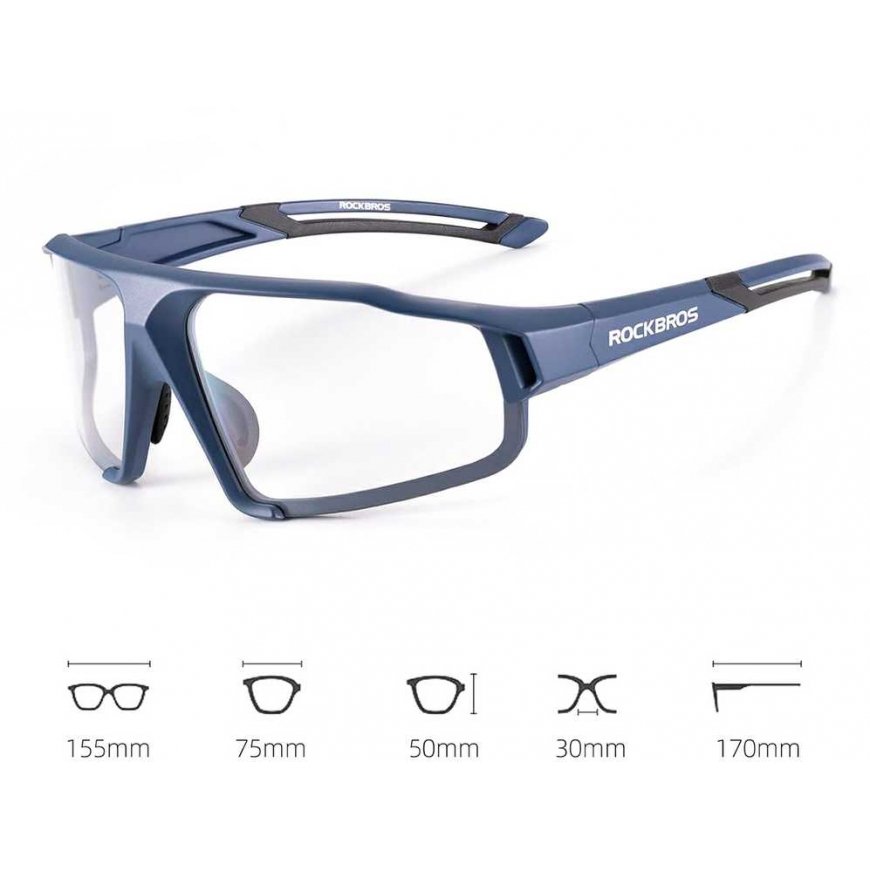 Rockbros Fotokromaattiset UV400 Pyöräilylasit Kotelolla SP216BL - Sininen – 2