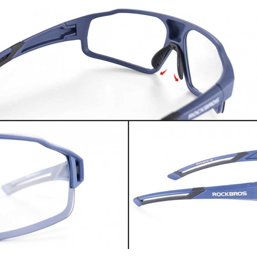 Rockbros Akiniai rowerowe fotochromowe UV400 su etui SP216BL - mėlyna – 4