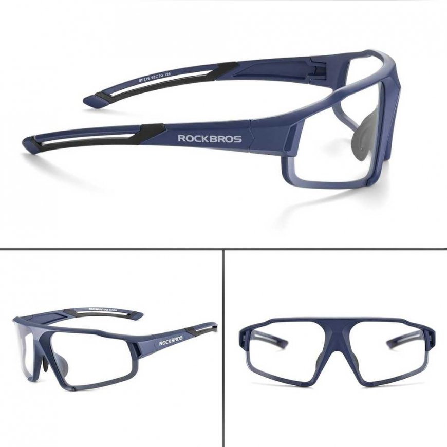 Rockbros Fotokromaattiset UV400 Pyöräilylasit Kotelolla SP216BL - Sininen – 5