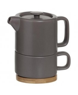 Secret De Gourmet Teapot with NATURAL cup, 400 ml, gray