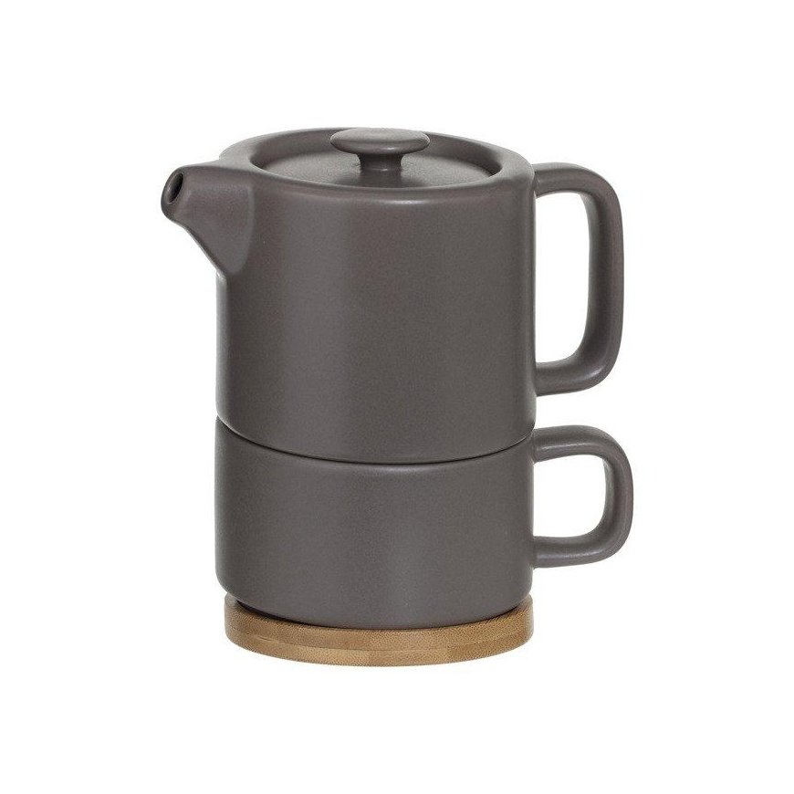 Secret De Gourmet Teapot with NATURAL cup, 400 ml, gray