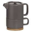 Secret De Gourmet Teapot with NATURAL cup, 400 ml, gray Secret De Gourmet Teapot with NATURAL cup, 400 ml, gray