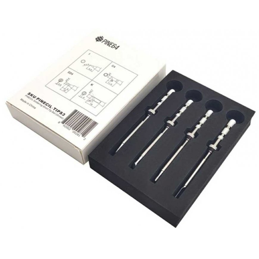 Set of 4 soldering iron tips for Pinecil soldering iron - Gross series type TS - Pine64 TIPK1