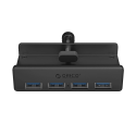 Orico MH4PU -keskitin puristimella, 4x USB-A 3.0 - musta Orico MH4PU -keskitin puristimella, 4x USB-A 3.0 - musta